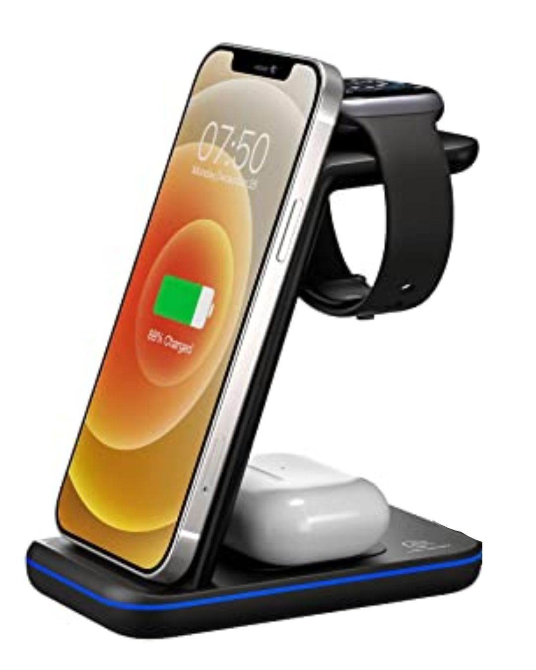 Wireless Charger Foldable for Apple Devices, 3 in 1 Fast Charging Station/Stand Compatible for iPhone 13/12/Pro Max