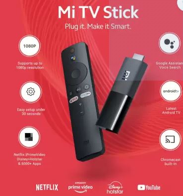 Mi TV Stick with Built in Chromecast (Black)