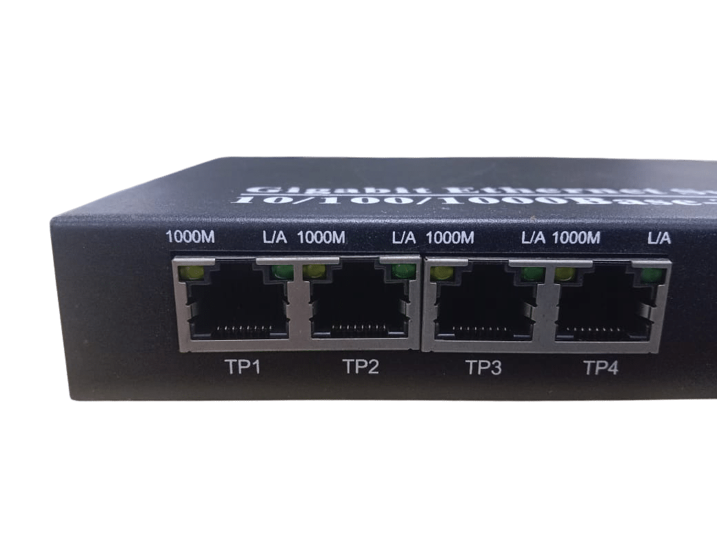 Gigabit 4 RJ45 Port Ethernet POE Switch 10/100/1000 Base-T to 1000 Base-X