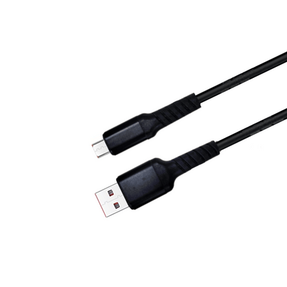 Champion USB to Micro USB Charging & Data Cable 2.4A PVC 1Mtr (Black)