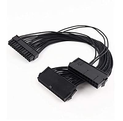 Dual PSU Power Supply 24-Pin Extension Cable for ATX Motherboard 24-pin to 24 (20+4) pin