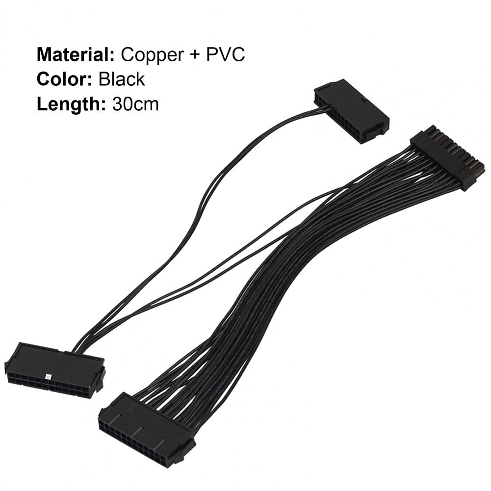 Dual PSU Power Supply 24-Pin Extension Cable for ATX Motherboard 24-pin to 24 (20+4) pin