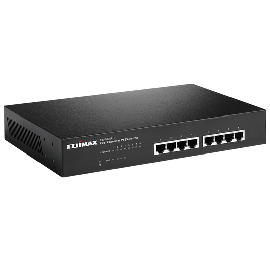 Edimax ES-1008PH Long Range 8-Port Fast Ethernet Switch With 4 PoE+ Ports