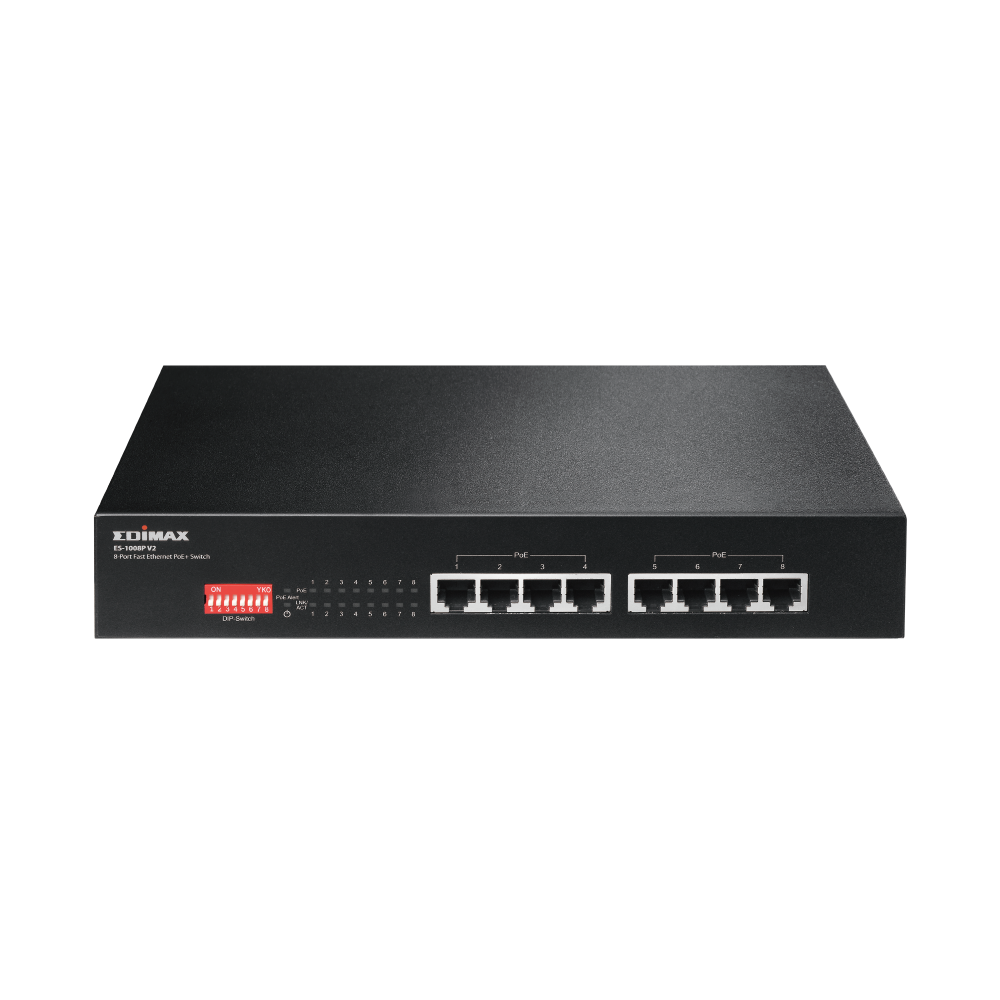 Edimax ES-1008P V2 Long Range 8-Port Fast Ethernet PoE+ Switch with DIP Switch