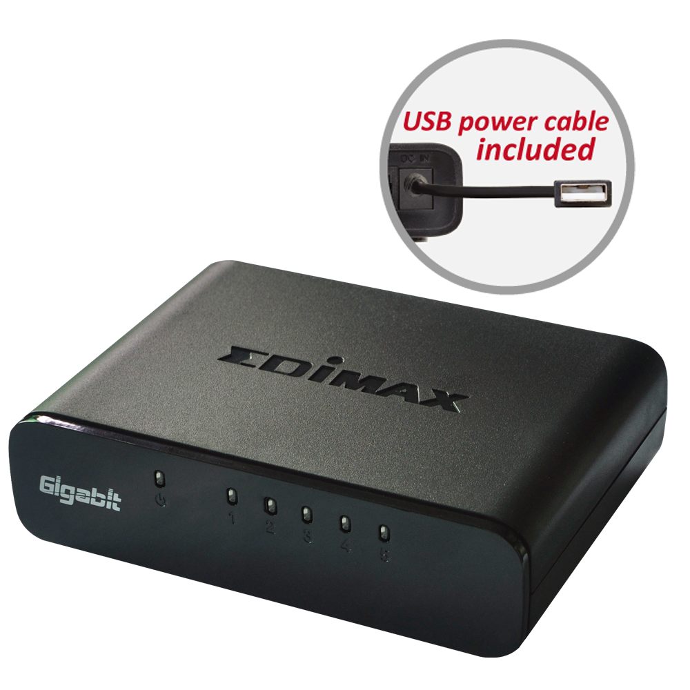 Edimax ES-5500G V3, Unmanaged 5 Port Gigabit Desktop Switch
