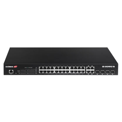 Edimax Pro (GS-5424PLC) V3 ,Surveillance VLAN 28-Port Gigabit PoE+ Long Range Web Smart Switch with 4 Gigabit RJ45/SFP Combo Ports