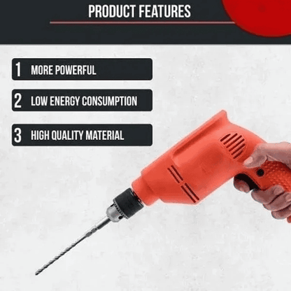 Electric Drill Machine 300W ,10mm Chuck, 3200RPM, 220V ,Home DIY Drilling Tool for Wood, Metal & Wall ,Lightweight