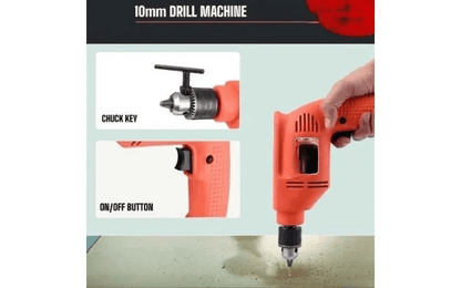 Electric Drill Machine 300W ,10mm Chuck, 3200RPM, 220V ,Home DIY Drilling Tool for Wood, Metal & Wall ,Lightweight
