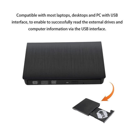 External DVD Writer/Drive Case | Popup External Mobile Optical Drive (Case Only-Drive not included) USB 3.0/ 2.0 for Desktop and Laptop Computers