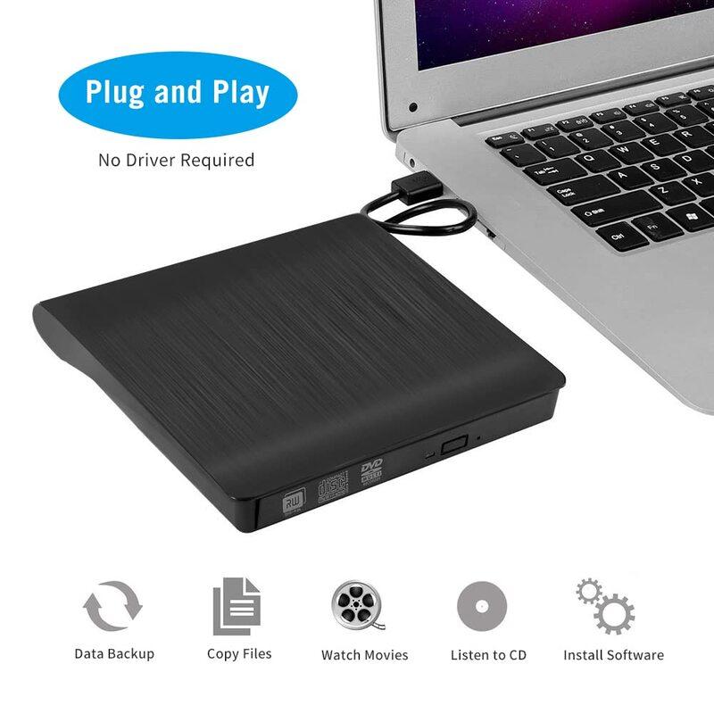 External DVD Writer/Drive Case | Popup External Mobile Optical Drive (Case Only-Drive not included) USB 3.0/ 2.0 for Desktop and Laptop Computers