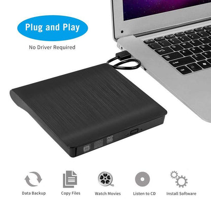 External DVD Writer/Drive Case | Popup External Mobile Optical Drive (Case Only-Drive not included) USB 3.0/ 2.0 for Desktop and Laptop Computers