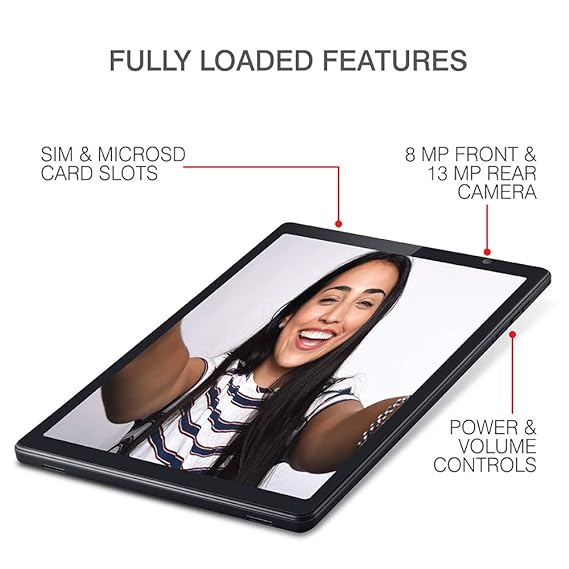 iBall iTAB MovieZ Pro Tablet 25.65 cm ( 10.1 inch), 4GB/64GB, Wi-Fi + 4G LTE + Voice Calling - Open Box (Coal Black)