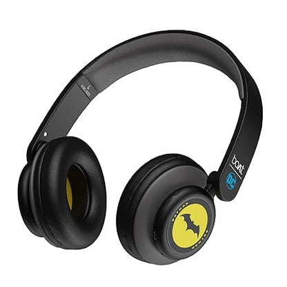 boAt Rockerz 450 Batman Edition Bluetooth On Ear Headphones with Mic, Upto 15 Hours Playback, 40mm Drivers (Knight Black)