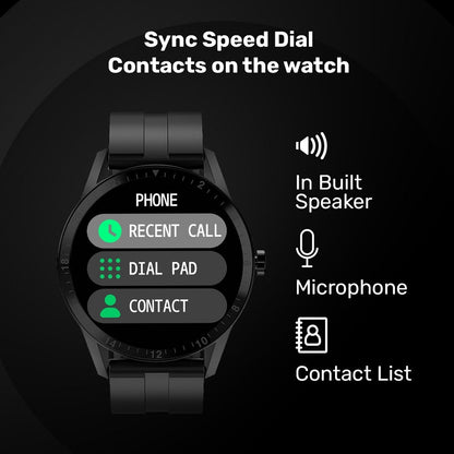 Fire-Boltt Talk BSW004 Smart Watch with Bluetooth calling and Full Touch Round Display Black