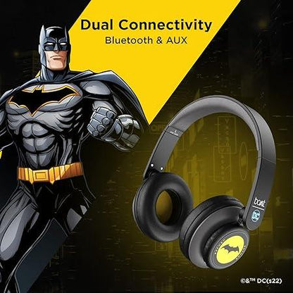 boAt Rockerz 450 Batman Edition Bluetooth On Ear Headphones with Mic, Upto 15 Hours Playback, 40mm Drivers (Knight Black)