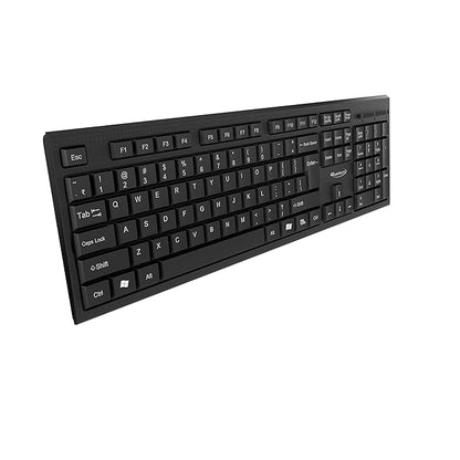 Quantum QHM-7406 Full-Sized Wired USB Keyboard with (Ã¢â€šÂ¹) Rupee Symbol, Hotkeys and 3-pieces LED function for Desktop/Laptop/SmartTV (Black)