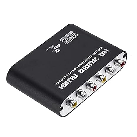 Digital to Analog 5.1 Audio Rush Decoder Converter Optical SPDIF Coaxial R/L Audio to 5.1CH Analog Audio 6RCA Output