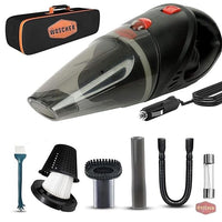 WOSCHER 2003 High Power Auto Car Vacuum Cleaner for Deep Cleaning with DC 12V, 140W Vacuum Motor & 5000 PA Powerful Suction (Black)