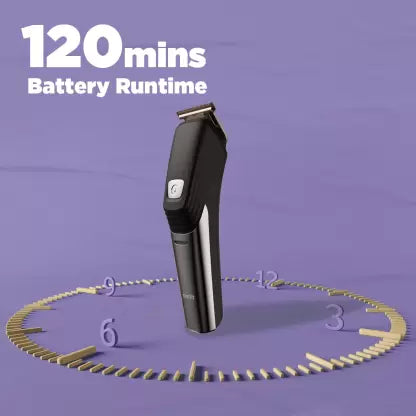 Misfit by boAt T200 3-in-1 IPX6 Trimmer 120 mins Runtime 5 Length Settings (Black)