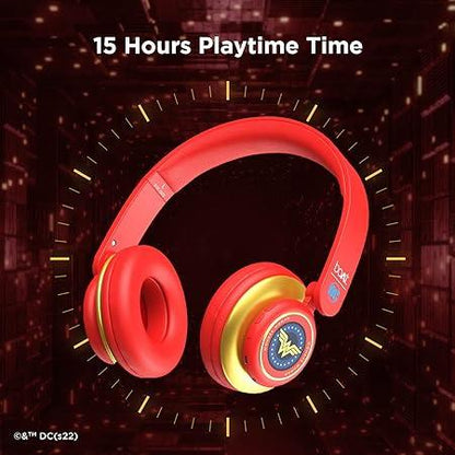 boAt Rockerz 450 Wonder Woman Edition Bluetooth On Ear Headphones with Mic, Upto 15 Hours Playback, 40mm Drivers (Amazonian Red) (Copy)