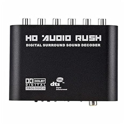 Digital to Analog 5.1 Audio Rush Decoder Converter Optical SPDIF Coaxial R/L Audio to 5.1CH Analog Audio 6RCA Output