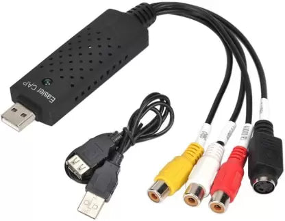 Easycap USB 2.0 Adapter TV Video Audio VHS to DVD Converter Capture Card Adaptor (Black)