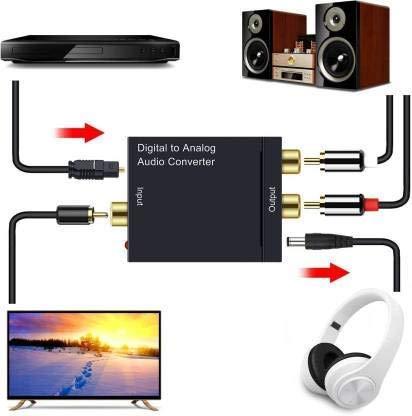 Digital to Analog Audio Converter SPDIF Optical Coax to Analog RCA 2.1 Stereo Audio Converter Adapter
