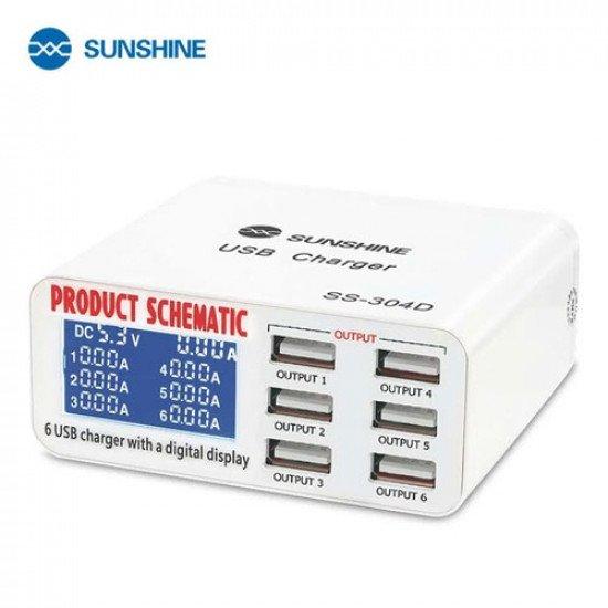 Sunshine SS-304D 6 Port Intelligrnt USB Fast Charger