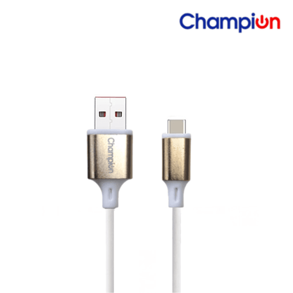 Champion USB to Type-C 3Amp Data Sync & Charging Cable Metal 1M for all Android & USB Type-C Devices (Golden)
