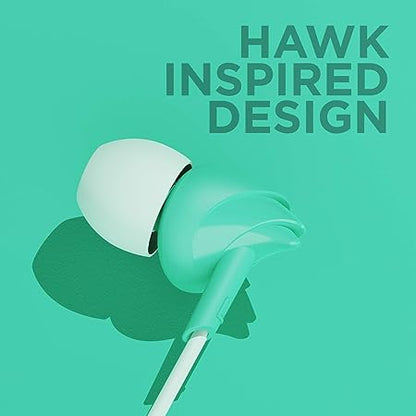 boAt Bassheads 100 Wired in Ear Earphones with Mic (Mint Green)