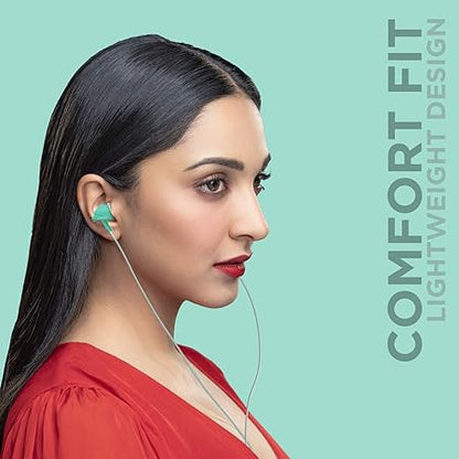 boAt Bassheads 100 Wired in Ear Earphones with Mic (Mint Green)
