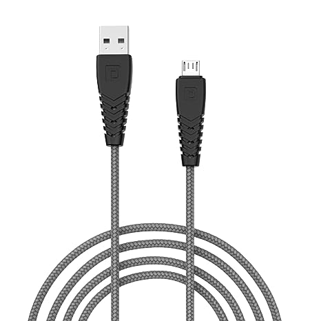 Portronics Konnect B Nylon Braided Micro USB Cable with PVC Heads, 3.0A Fast Charging & Data Sync for Smartphones ,Tablets , Laptops
