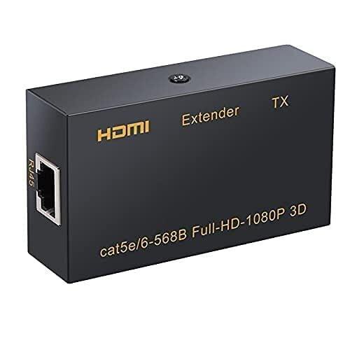 HDMI Extender 4K 60MTR, HDMI to RJ45 Ethernet Network Converter Media Streaming Device (Black)