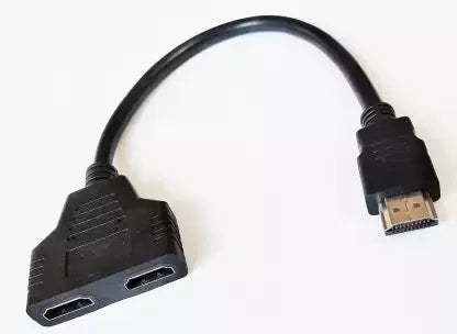 HDMI Male to 2X HDMI Female Y Splitter Switch, Adapter, TV Laptop Cable (Compatible with TV, Projector, LAPTOP, Black)