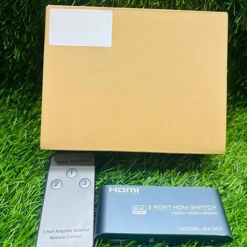 HDMI Switch 3 In 1 Out HDMI Selector with 8K@60Hz, 4K@120Hz Support for TV, Monitor, PS5, Xbox, PC