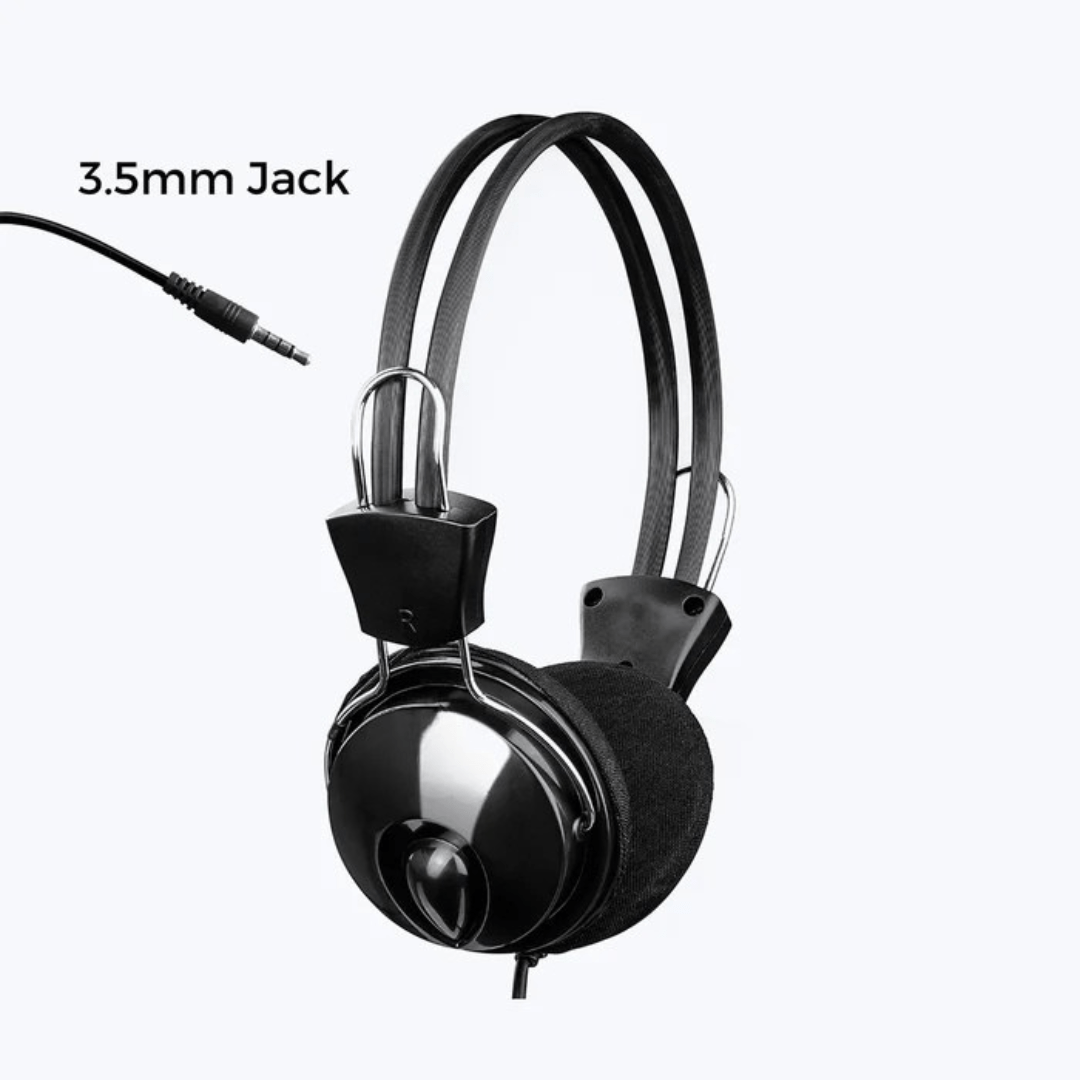 Wired Headphone (AD-304) with Single Jack Pin for Sound and Mic, Stereo Audio Quality, Comfortable Fit for PC, Laptop, Mac, Gaming, and More