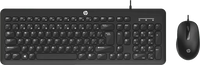 HP Wired Keyboard and Mouse KM160, Numeric Keypad, Full Range of 109 Keys , LED Indicators,1000 Dpi Optical Sensor, Adjutstable Height, Black
