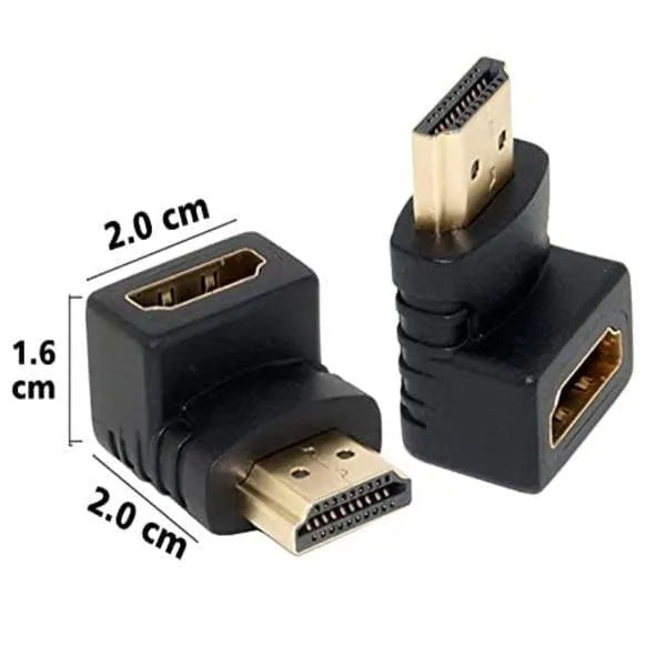 HDMI Male to Female L-Shape Adapter | Gold-Plated High-Speed HDMI Connector