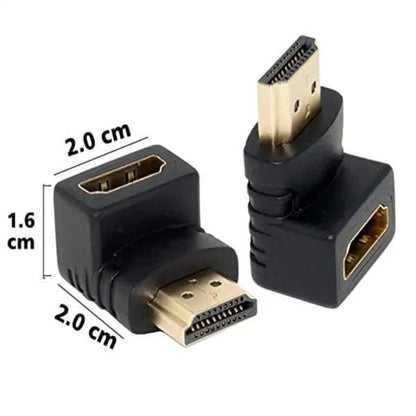 HDMI Male to Female L-Shape Adapter | Gold-Plated High-Speed HDMI Connector