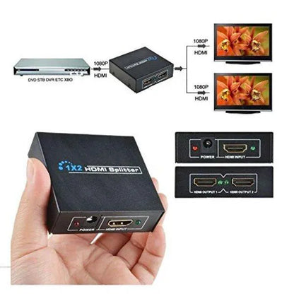 HDMI Splitter 1x2 High Definition Multimedia Interface (Black)