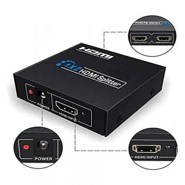 HDMI Splitter 1x2 High Definition Multimedia Interface (Black)