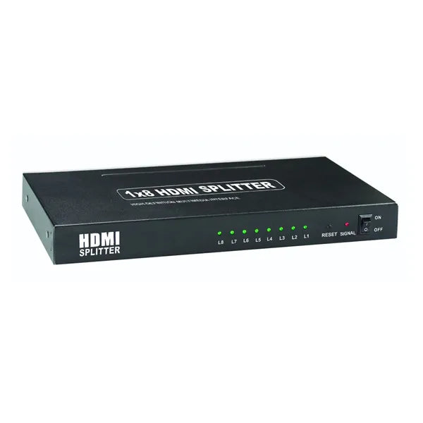 1x8 HDMI Splitter, HDMI Splitter 1 in 8 Out, Supports 3D 4K x 2K @30HZ Full HD 1080P, Support for TVs or Multi Monitor Adapter at Same Time (Black)