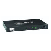 1x8 HDMI Splitter, HDMI Splitter 1 in 8 Out, Supports 3D 4K x 2K @30HZ Full HD 1080P, Support for TVs or Multi Monitor Adapter at Same Time (Black)