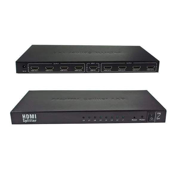 1x8 HDMI Splitter, HDMI Splitter 1 in 8 Out, Supports 3D 4K x 2K @30HZ Full HD 1080P, Support for TVs or Multi Monitor Adapter at Same Time (Black)