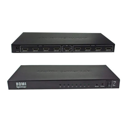 1x8 HDMI Splitter, HDMI Splitter 1 in 8 Out, Supports 3D 4K x 2K @30HZ Full HD 1080P, Support for TVs or Multi Monitor Adapter at Same Time (Black)
