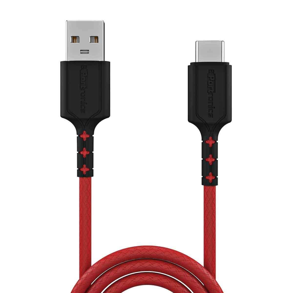 Portronics Konnect Dash Type-C Charging Cable Fast Charging 5.0A with Data Transfer, 1 meter with Leather Finish