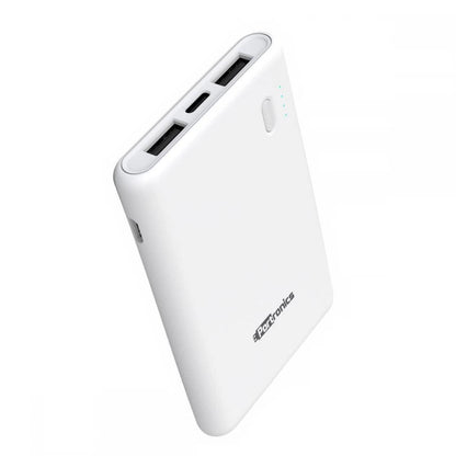 Portronics Indo 5X POR-1006, 5,000mAh Power Bank, 2.0A Dual Input and Dual USB Output for All Android and iOS Devices (White)