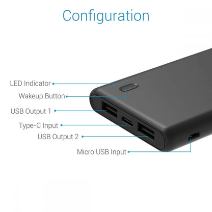 Portronics Indo 5X POR-1005,5,000mAh Power Bank with LED Indicator,for All Android and iOS Devices (Black)