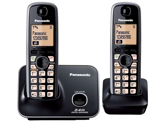 Panasonic Single Line 2.4GHz KX-TG3712SX Digital Cordless Telephone (Black)