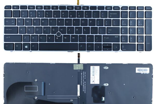 Laptop Keyboard for HP Elitebook 755 G3/G4, 850 G3/G4, ZBOOK 15u G3/G4 Series with Frame, Backlight & Mouse